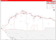 North Slope County Wall Map Red Line Style